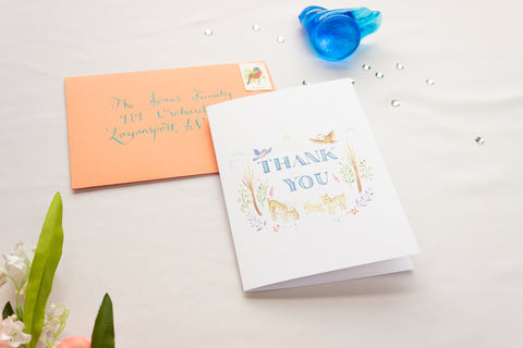 Woodland Creatures Thank You Card
