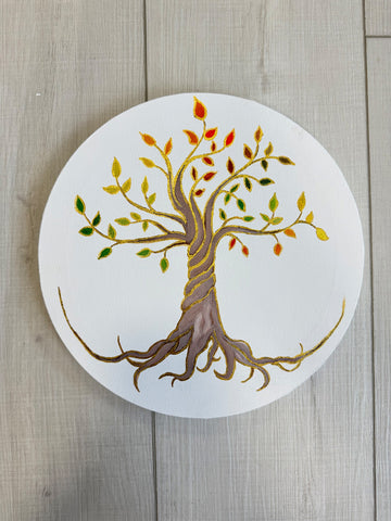 Tree of Life Round Acrylic Painting