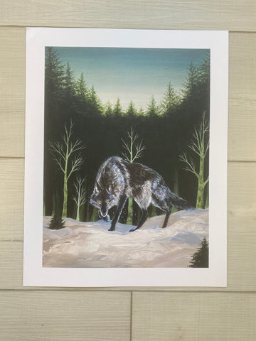 Dark Wolf Art Print