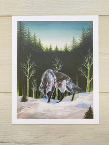 Dark Wolf Art Print