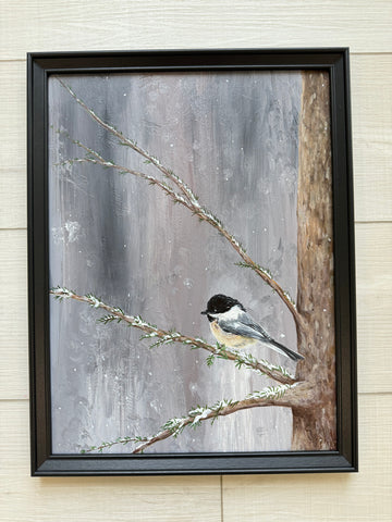 "The Thing With Feathers" Framed Acrylic Painting, 11x14