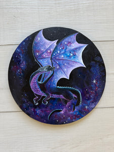 Space Dragon II Round Acrylic Painting
