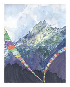 Tibet Watercolor Print
