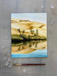 Desert Oasis Original Painting, 8x10"