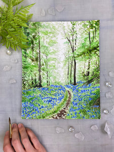 Iris Forest Original Painting, 8x10"