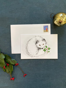 Arctic Fox Holiday Card