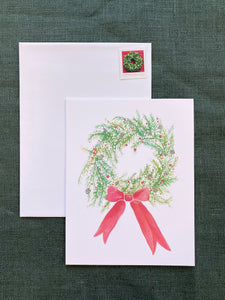 Holly Wreath Holiday Card