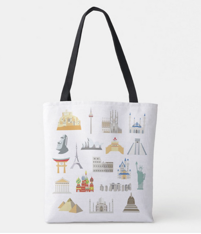 World Landmarks Tote Bag
