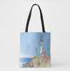 Holiday Lighthouse Tote Bag