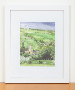 English Countryside Watercolor Print