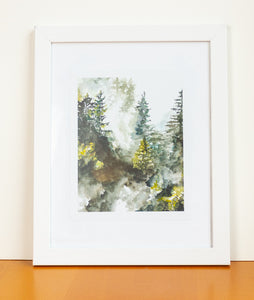 Watercolor Forest Mist Print
