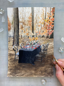 Harvest Feast Original Gouache Painting