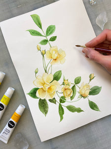 Honey Roses with Custom Illustrated Frame