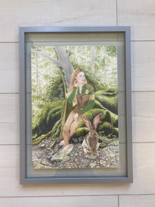 Ostara Original Watercolor Painting, Framed