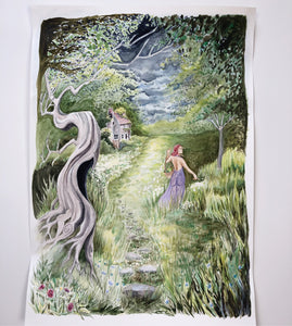 The Witch's Garden Original Watercolor Painting
